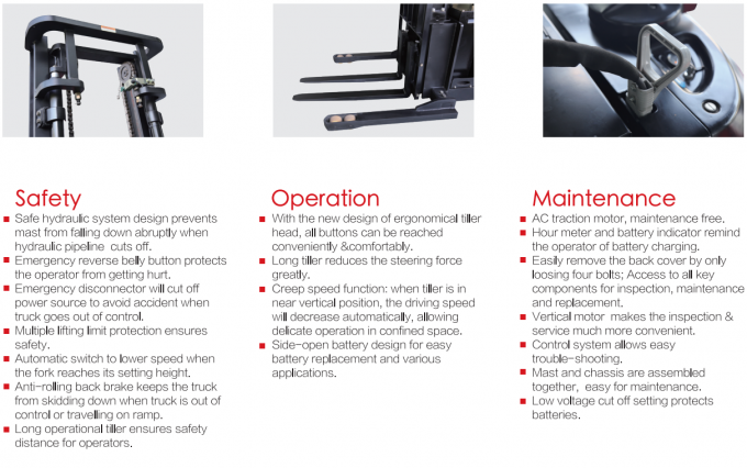 Hocheffizienter elektrischer Palettenstapler mit 1,5 t Belastung 6