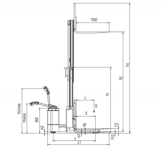 Hocheffizienter elektrischer Palettenstapler mit 1,5 t Belastung 10