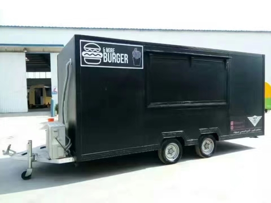 Bewegliche Quadrat Food Truck Anhänger für Eis, Donuts, Pizza und Burger