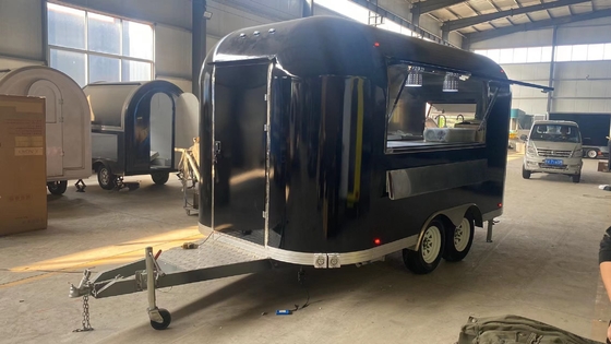 Erschwingliche CE Maßgeschneiderte Nahrungsmittelanhänger Camper Van Snack Catering Cart Voll ausgestatteter Nahrungsmittelanhänger