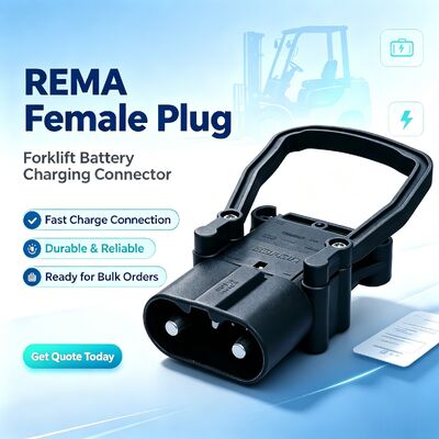 EC320A Stecker Buchse Gabelstaplerbatterieanschluss REMA Stil Säurebeständig Industrieller Stromlade-Stecker-Buchse für Elektrischen Gabelstapler Hubwagen