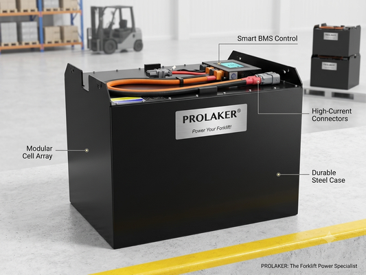 ProLaker Drop-in Lead-Acid Ersatz LiFePO4 Gabelstapler Batterie 24V 48V 80V, 210Ah-880Ah Anpassbar für elektrische Gabelstapler Palettenwagen Stapler Lager Material Handling mit Smart BMS