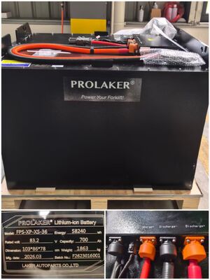 Hochleistungsfähige sichere Lithium-Ionen-Batterie, ausgestattet mit einem zuverlässigen integrierten BMS-Schutzsystem, wartungsfrei und langlebig, kompatibel mit den meisten Gabelstaplermarken