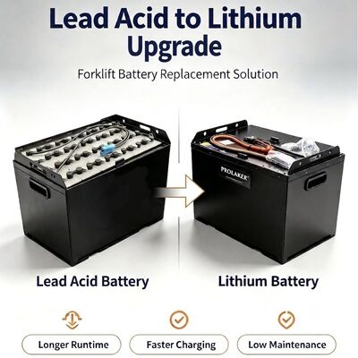 ProLaker Drop-in Lead-Acid Ersatz LiFePO4 Gabelstapler Batterie 24V 48V 80V, 210Ah-880Ah Anpassbar für elektrische Gabelstapler Palettenwagen Stapler Lager Material Handling mit Smart BMS