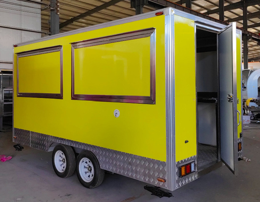 Erschwingliche Straßenabfahrtswagen mit Lebensmittelanhängern Lebensmittel-Wagen-Anhänger Hot Dog-Hamburger-Pizza-Lebensmittel-Truck mit vollständiger Küche BBQ