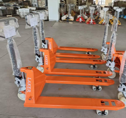 3-Tonnen-Handhubwagen mit doppelten Nylonrädern für 3000 kg Lagergutumschlag