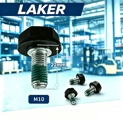Fabrikverkauf LAKER M10*22 Kunststoff-isolierte Sechskantschraube, OEM ODM kundenspezifische hochfeste verzinkte vibrationshemmende selbstsichernde Schraube, Spot-Lieferung Nylon-Patch korrosionsgeschütztes isoliertes Fitting